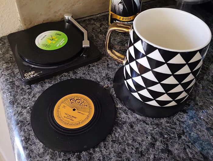 Groove Guard: Vintage Vibes Vinyl Coaster Collection