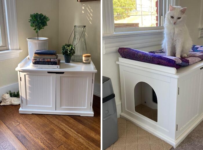Cat Privacy & Comfort, Human Home Aesthetics - Cat Litter Box Enclosure Cabinet