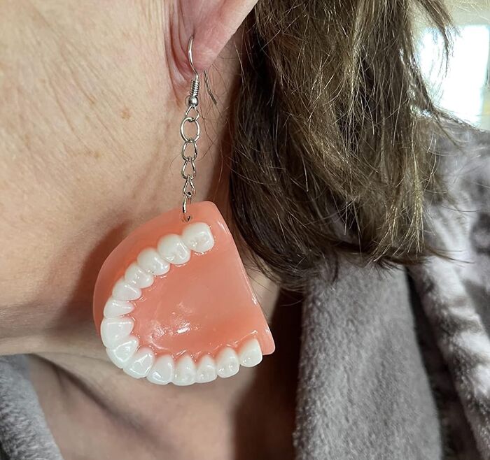 Taking Fashion Risks Just Got Real (And Weird) With The Denture Earrings. Who'd Have 'Chomped'd At This?