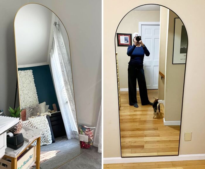 Stand Tall And Shine With This Arched Full-Length Floor Mirror That Transforms & Visually Expands Any Room!