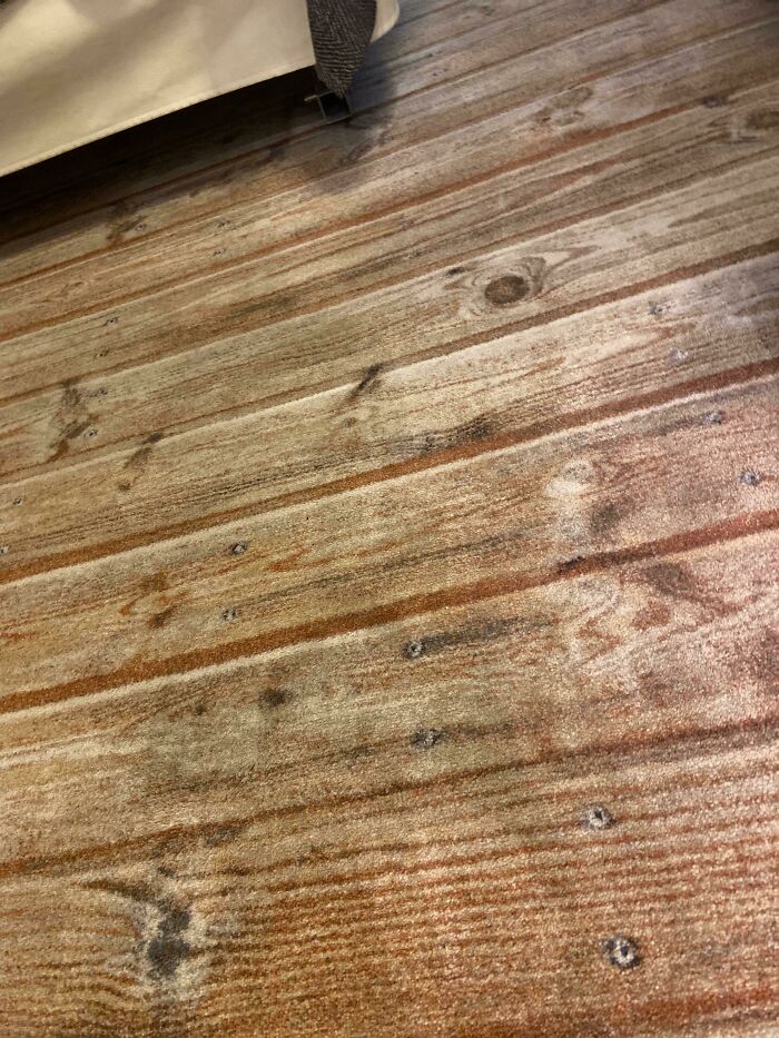Wooden Floor Imitation Carpet In My Hotel Room