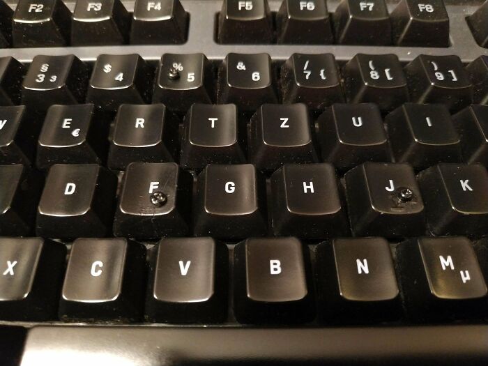 Had Trouble Touch Typing Because I Couldn't Feel The Tiny Bumps On My F And J Keys, So I Made Them... Bigger