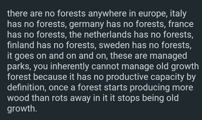 Europe Apparently Has No Forests? Because Apparently Too Many Trees Die?