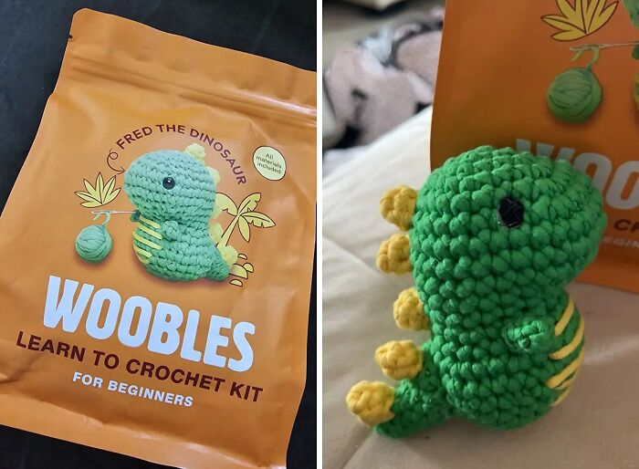 Surprise Your Artsy Pal With Beginners Crochet Kit Of Cute Fred The Dinosaur, Fresh From Shark Tank To Their Craft Corner!