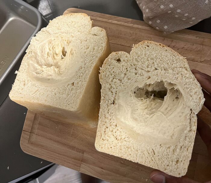 I’m A Terrible Baker But I Wanted To Surprise My Wife With A Fresh Loaf Of Bread. Everything Was Looking Great Until I Cut Into It
