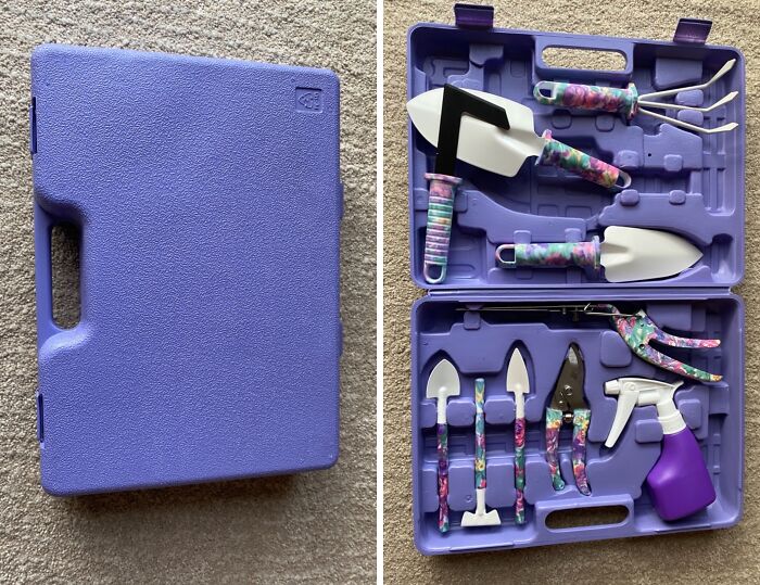 Purple Perfection: Floral Gardening Tools - Chic & Ergonomic!