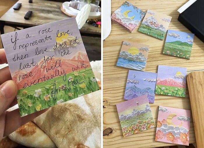 Gift Your Artsy Pal These Adorable Oil Painting Style Portable Sticky Notes For Their Creative Thoughts!