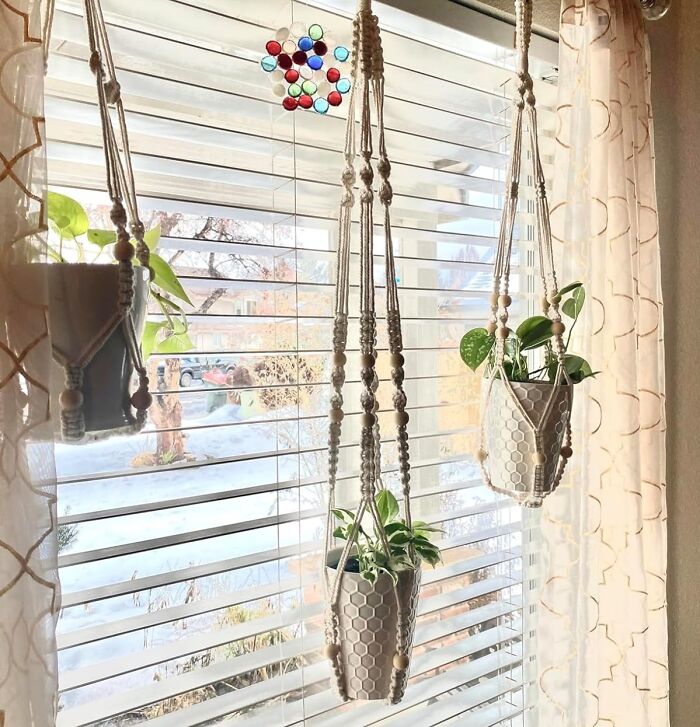 Elevate Your Green Scene: Chic Beaded Hanging Pot Holders