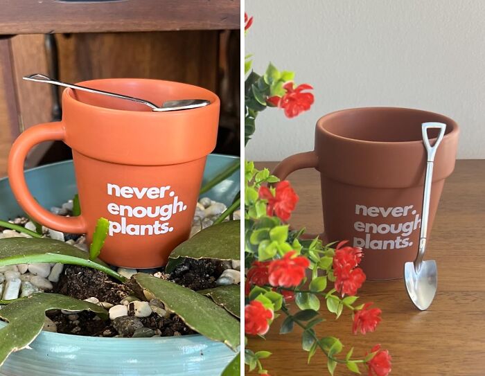 Sip & Grow: The Perfect Terracotta Pot Mug With Shovel Spoon For Gardening Enthusiasts!