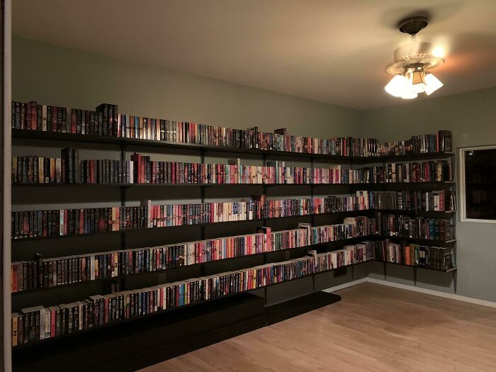 Finally Finished My Library And Unpacked My Books. Eventually I’ll Do The Other Side Of The Room. I Really Love How It Turned Out