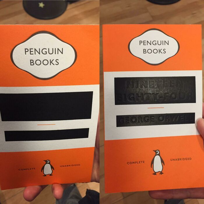 Clever Cover Of Nineteen Eighty-Four – The Title Can Only Be Read From Certain Angles