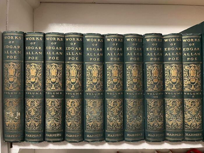 122 Year Old Complete Set Of Edgar Allan Poe I Snagged Yesterday At A Used Book Store