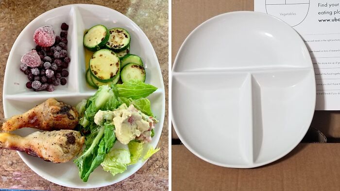 Smart Eating Made Beautiful: Porcelain Portion Control Plate For Healthy Lifestyles!