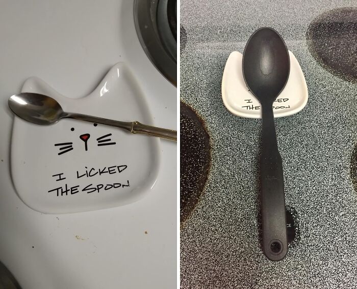 Stirring Up Fun: The ‘I Licked The Spoon’ Cat Spoon Rest