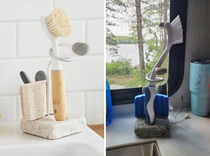  Sea Stone Splash Sponge & Brush Holder: The ‘Rock’ Your Brushes Need