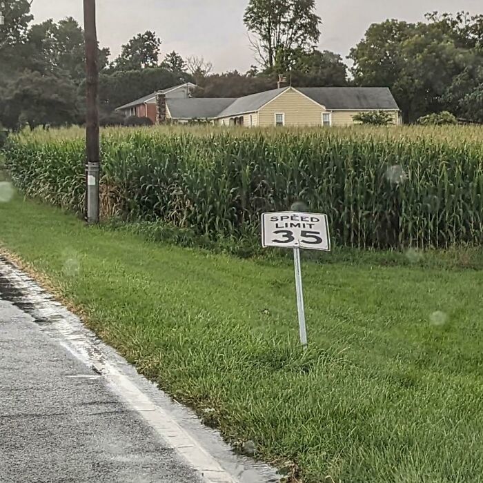 Passed This Sign And My 10-Year-Old Daughter Said "Looks Like Someone Drove Over The Speed Limit"