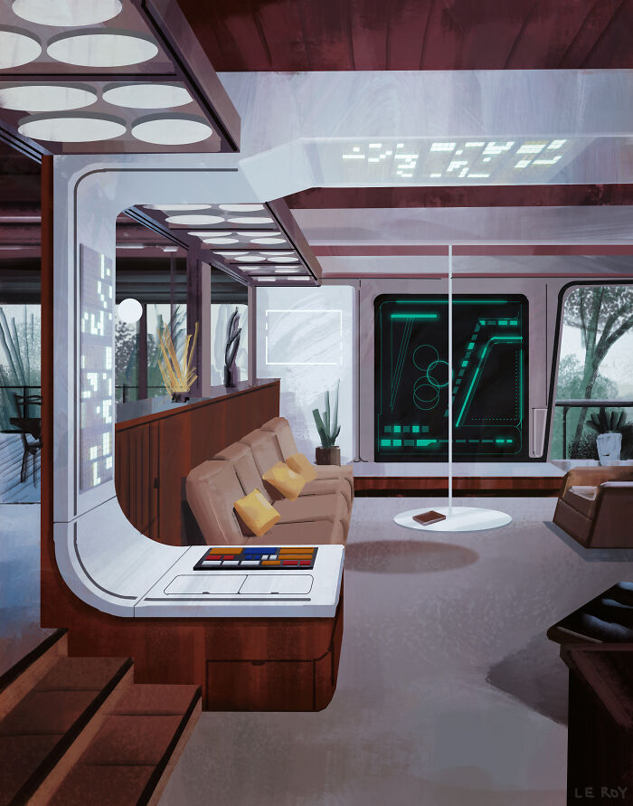 Retro Futuristic Living Room I Painted