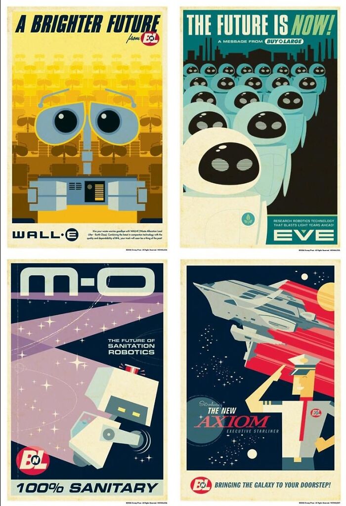 Pixar's Wall-E Had Some Great Retrofuturistic Style Posters For Its Promotional Content