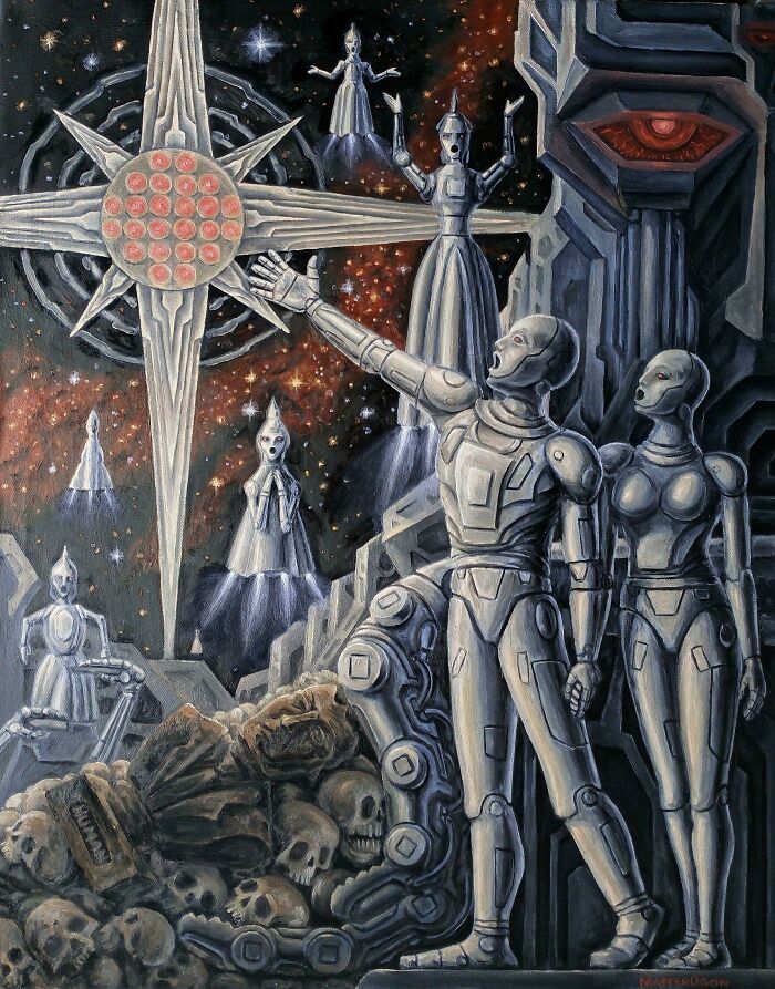 Transhumanism (With Added Sixth Finger). Oil By Me