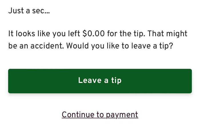 It’s Getting Out Of Hand. Asked To Tip For An Online Purchase, When I Put $0, It Redirected Me To This