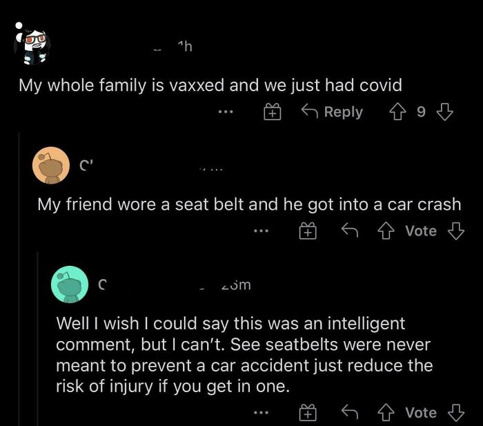 Seatbelts Are Nothing Like Vaccines