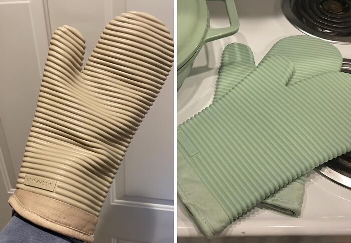 Keep Your Hands Safe With Ribbed Soft Silicone Oven Mitt Set: Your Reliable Cooking Companion