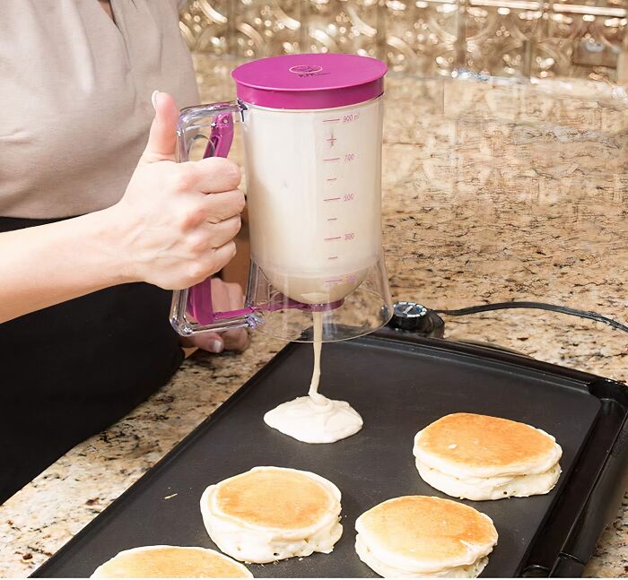 Easily Measure & Pour: Pancake Batter Dispenser For Flawless Flapjacks!