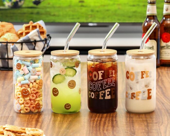 Sip In Style With Beer Can Shaped Glass Cups And Straws Set: Fun-Filled Kit For Refreshing Beverages
