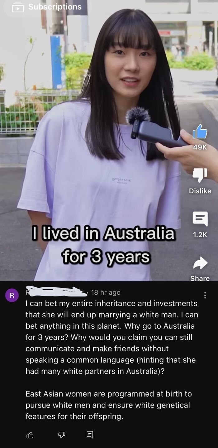 Young woman being interviewed outdoors, discussing her experience living in Australia for three years with cringe-worthy takes on women.