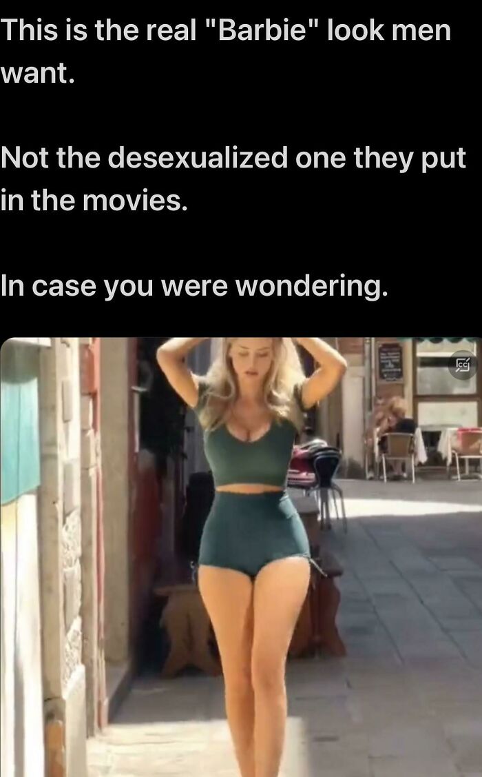 Woman in green outfit walking outdoors, representing cringe-worthy takes on women that question humanity.