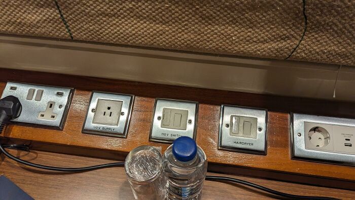 The Hotel I'm Staying At Has Three Different Types Of Plug Sockets