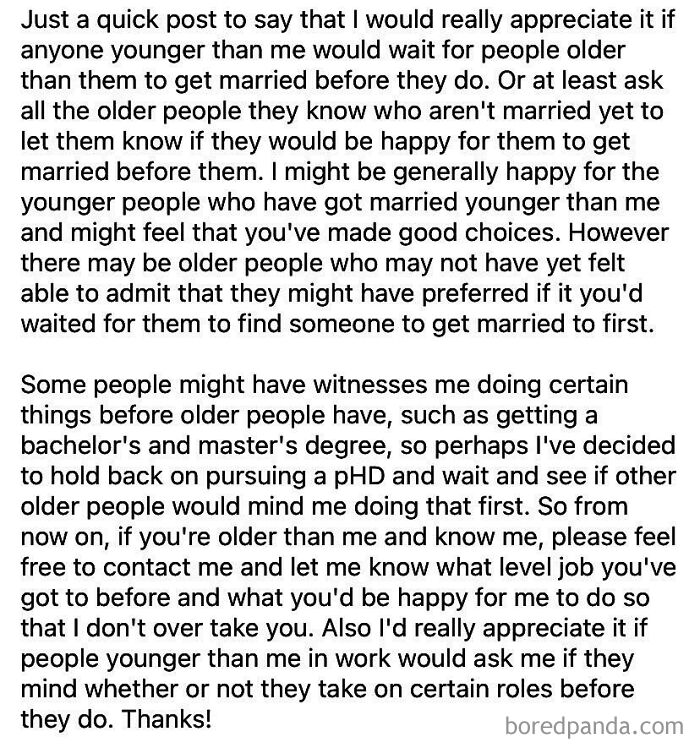 Came Across This Post From A Fellow Classmate. She Wants Everyone To Ask Her For Permission Before Getting Married/Taking On A Job 