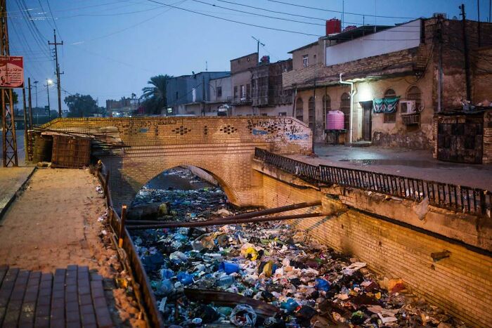 Garbage In A Canal, Basrah, Iraq