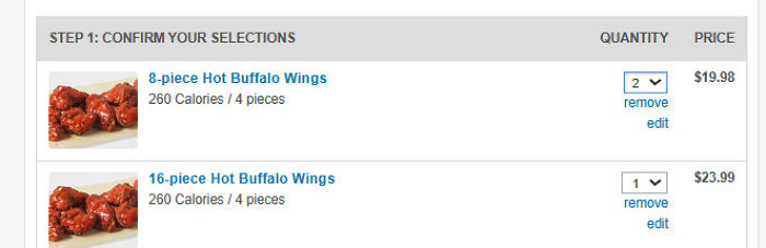 Ordering Wings From Dominos