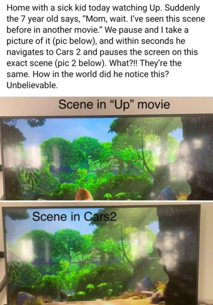 Kid Notices Something That Most Of Us Wouldn't Have: Up(2009), Cars 2 (2011)