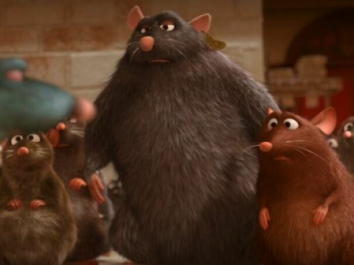 In Ratatouille(2007) Git, The Jacked Rat, Has A Tag On His Ear Reading A113. Not Only Is This A Frequently Used Pixar Easter Egg, It Also Implies That Git Was A Lab Rat, Explaining His Large Size