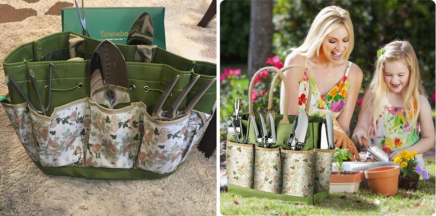 Dig It Fashionably: Heavy Duty Gardening Hand Tools And Stylish Organizer