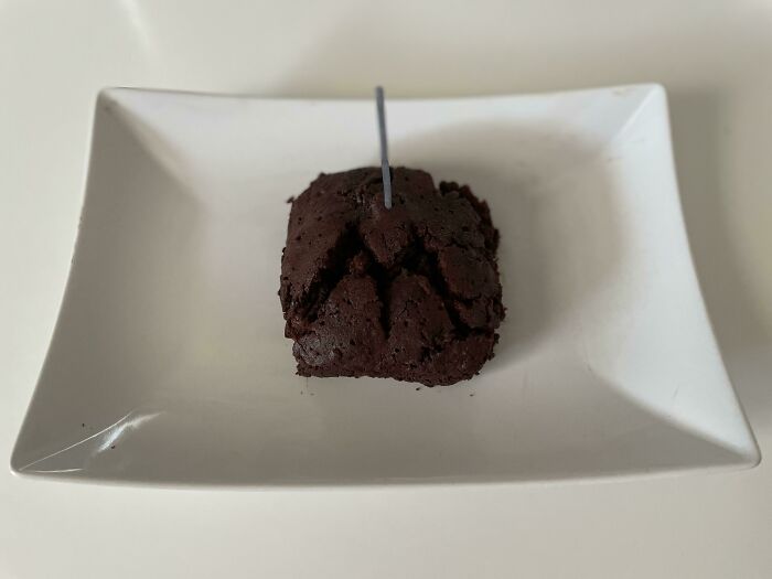 I Made A Brownie For My Moms Birthday. (I’m 14, I Know It’s Not Amazing.)