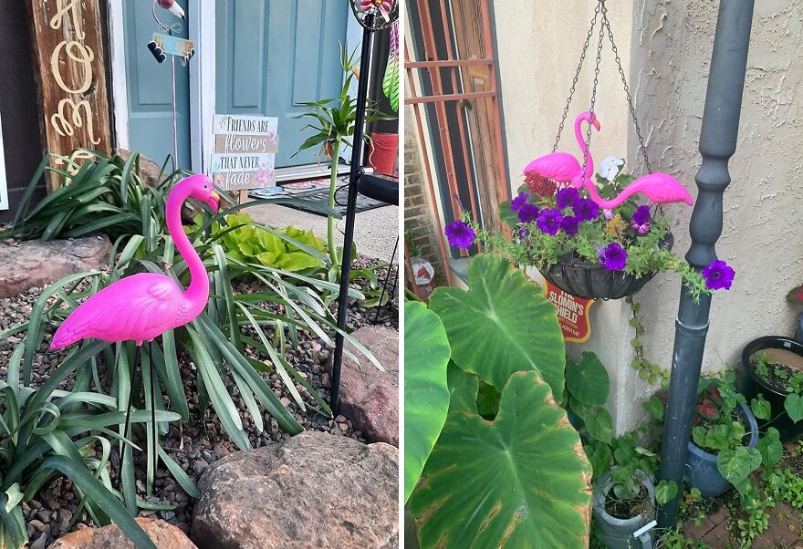 Fantastically Flamboyant: Set Of 6 Pink Flamingo Yard Ornaments