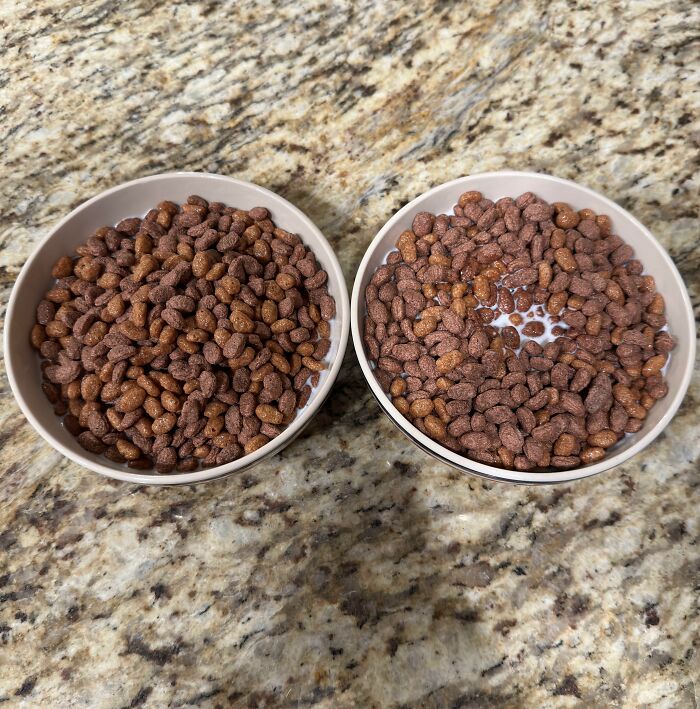 Left: Milk Then Cereal, Right: Cereal Then Milk