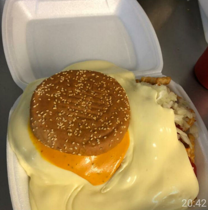 Someone Ordered A Burger With 6x Cheese