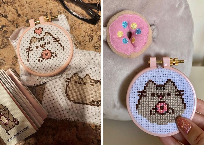 Bring Pusheen The Cat Into Your Craft Corner With This Cross-Stitch Kit, Purrfect For Cozy Crafting Nights!