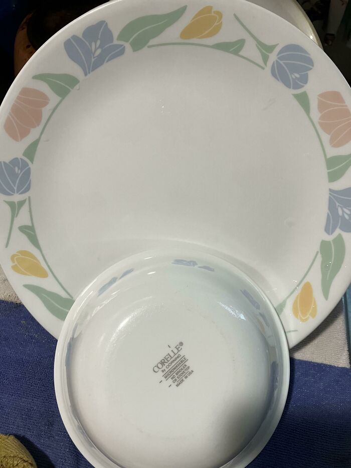 Corelle Dishes- My Mom Bought These At 18 When She Moved Out. She'll Be 63 This Year