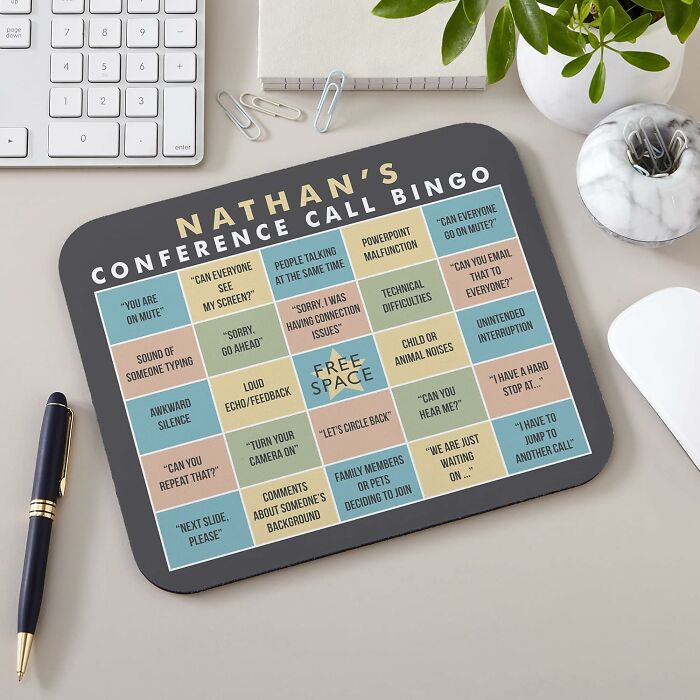 Meetings Just Got Fun: Conference Call Bingo Mouse Pad By Let's Make Memories!