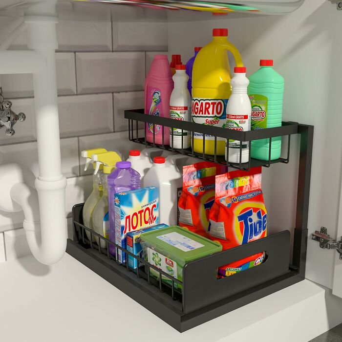 Unlock Hidden Storage: Under-Sink Shelf Makes Organization Easy!