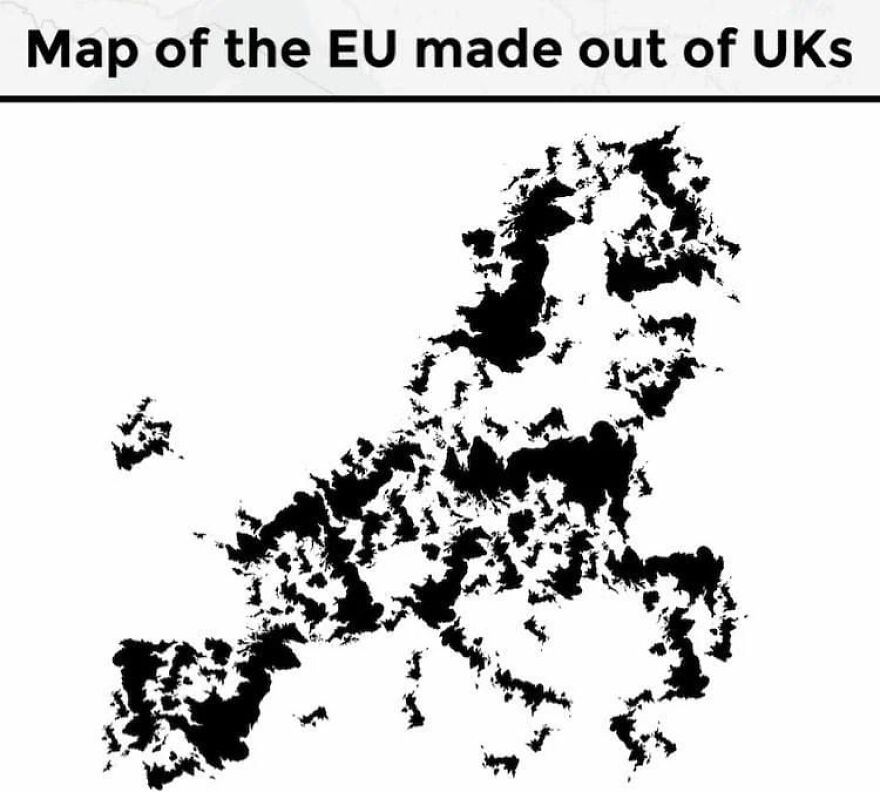 A Map Of The EU Made Out Of UKs
