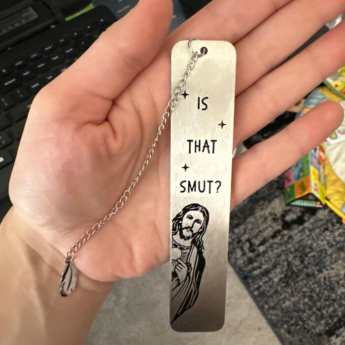 Crack A Smile Every Page Turn With The "Is That Smut?" Jesus Bookmark - A Fun Item For Book Lovers!