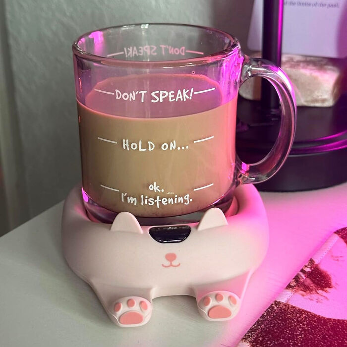 Chilly Mornings Meet Their Match With The Pusee Cat Shaped Beverage Warmer - Hot Drinks All Day!