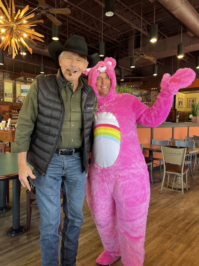 Mitch Lost Bet Wears Pink Care Bear Costume