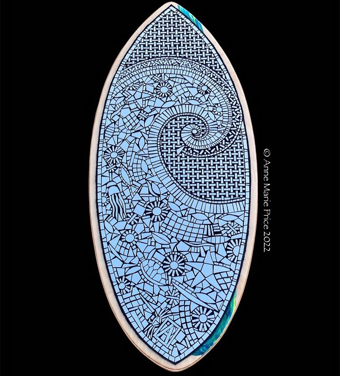 I Am A Mosaic Artist And I Create Contemporary Mosaic Surfboards (24 Pics)